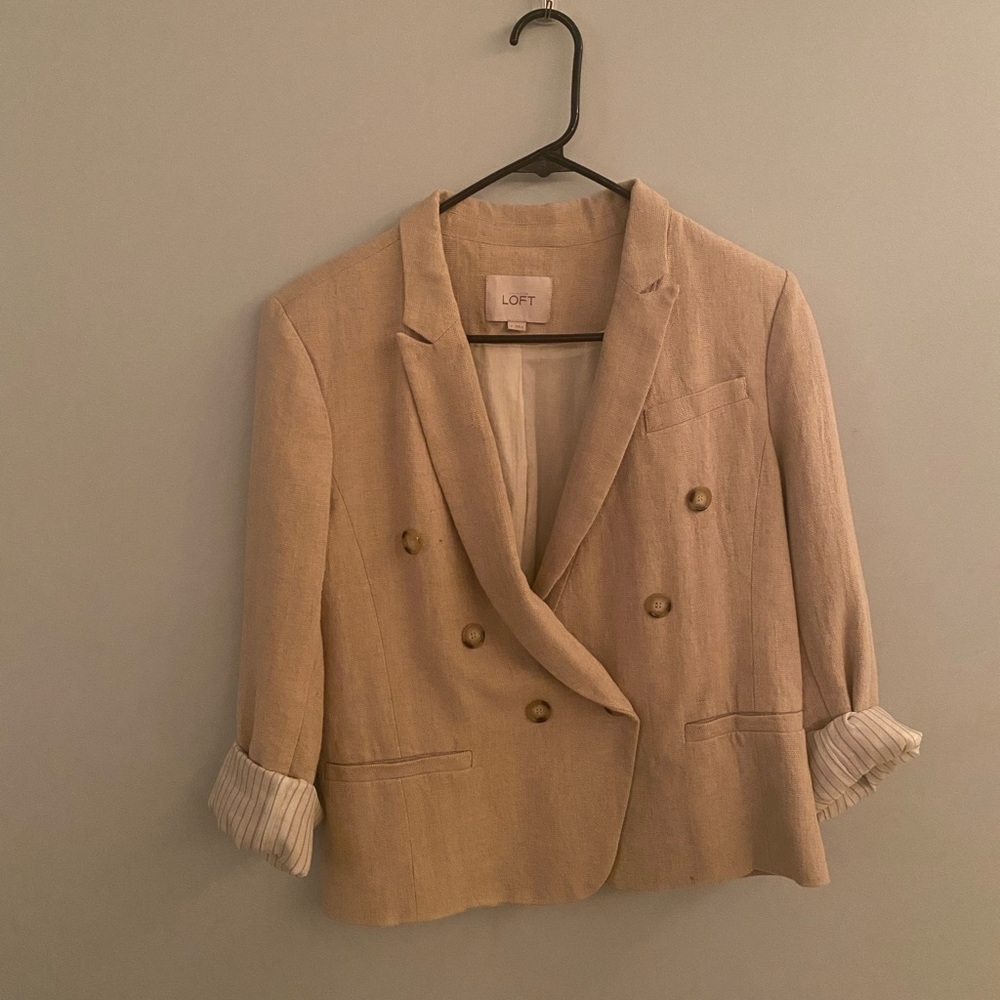 Linen Cropped Blazer